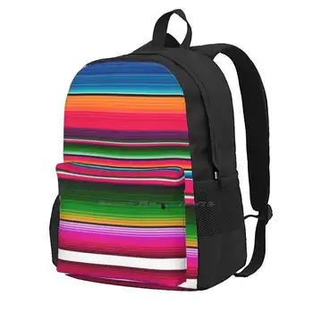 Мексиканское одеяло в полоску, Fiesta Serape, Дорожная сумка для ноутбука, школьные сумки, Праздничные цвета Fiesta, Розовый, Зеленый, Фиолетовый, разноцветный