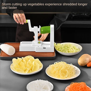Многофункциональная овощерезка, спирализатор для нарезки, слайсер для фруктового салата, картофелечистка, корзина для кухонных принадлежностей, овощерезка