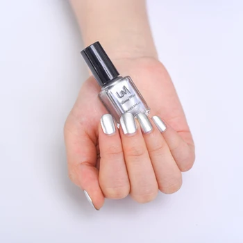 Зеркальный Серебристый Металлический Лак Для ногтей Не Поддается Отклеиванию Оптовый Экологически чистый Лак Для Ногтей Без Выпечки