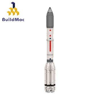 BuildMoc Космическая ракета-носитель Протон М Строительные блоки в масштабе 1: 110 Saturn V Коллекция ракет-носителей 21309-1 Детские игрушки