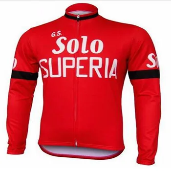 Только майки для велоспорта GS Solo SUPERIA TEAM в стиле РЕТРО КЛАССИКА, мужская велосипедная одежда с длинным рукавом, велосипедная одежда для велоспорта