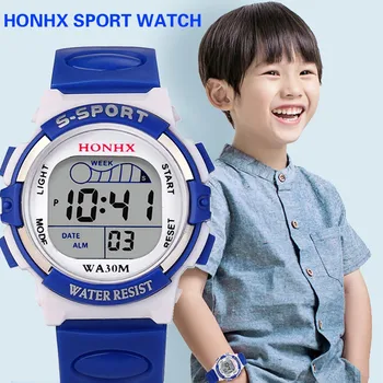 Модные детские часы, светодиодные электронные часы, детские электронные спортивные часы, силиконовый ремешок для мальчиков и девочек Reloj Hombre